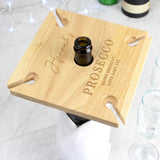 Personalised Free Text Four Wine Glass Holder & Bottle Holder