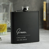 Personalised 'Free Text' Script Black Hip Flask