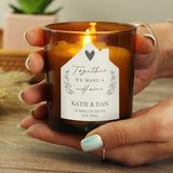 Personalised Home Amber Glass Candle