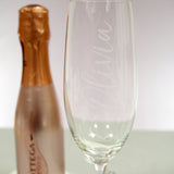 Personalised Name Only Flute & Mini Rose Bottega Prosecco Set