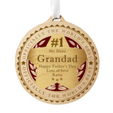 Personalised Number 1 Round Wooden Medal