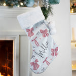 Personalised Pink Bow Christmas Stocking2
