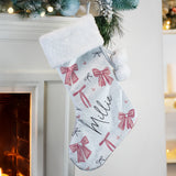 Personalised Pink Bow Christmas Stocking2
