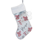 Personalised Pink Bow Christmas Stocking3