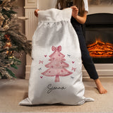 Personalised Pink Christmas Tree Sack2