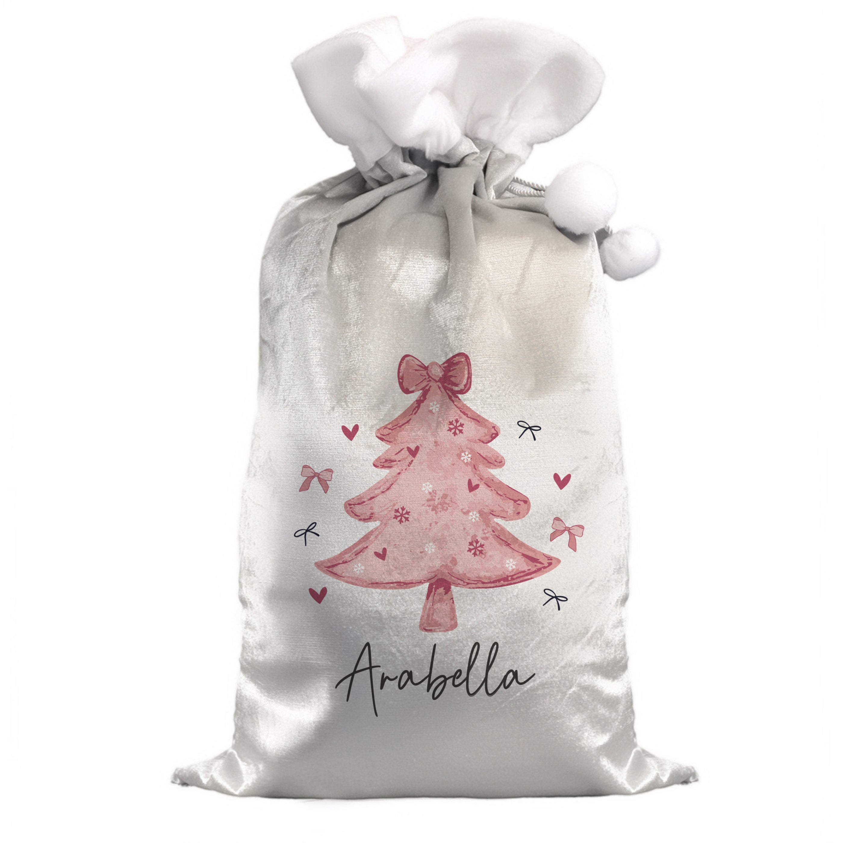 Personalised Pink Christmas Tree Sack3