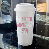 Personalised Pink Name Insulated Reusable Eco Travel Cup