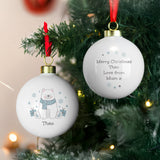 Personalised Polar Bear Christmas Bauble1