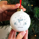 Personalised Polar Bear Christmas Bauble2