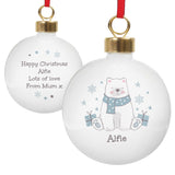 Personalised Polar Bear Christmas Bauble4