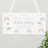 Personalised Rainbow & Stars Wooden Sign