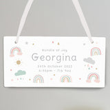 Personalised Rainbow & Stars Wooden Sign