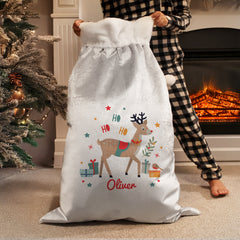 PersonalisedReindeerChristmasSack2