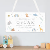 Personalised Safari Animals Wooden Sign