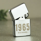 Personalised Silver Date & Name Lighter