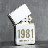 Personalised Silver Date & Name Lighter