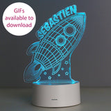 Personalised Space Rocket LED Colour Changing Wireframe Night Light