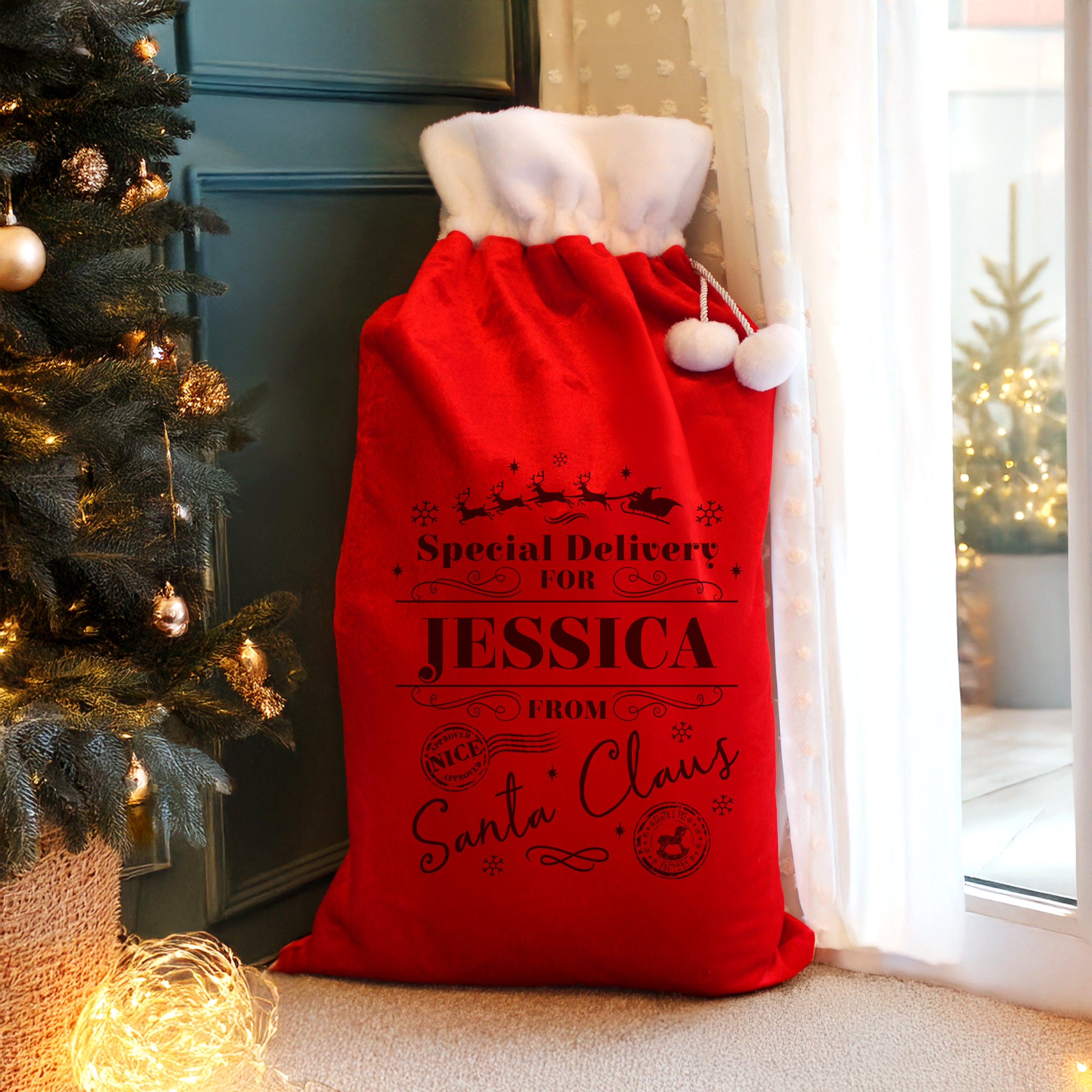Personalised Special Delivery Red Sack1