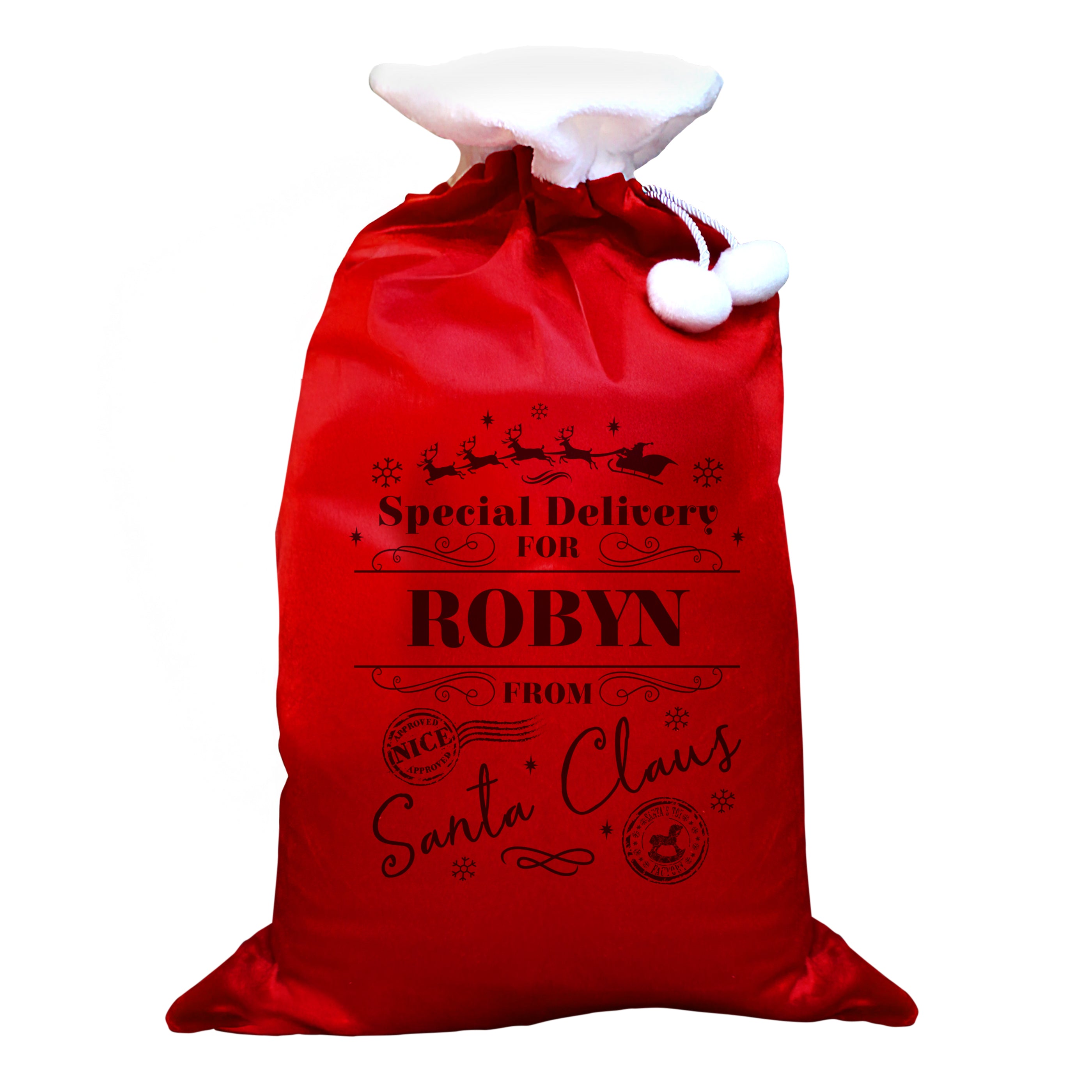 Personalised Special Delivery Red Sack4
