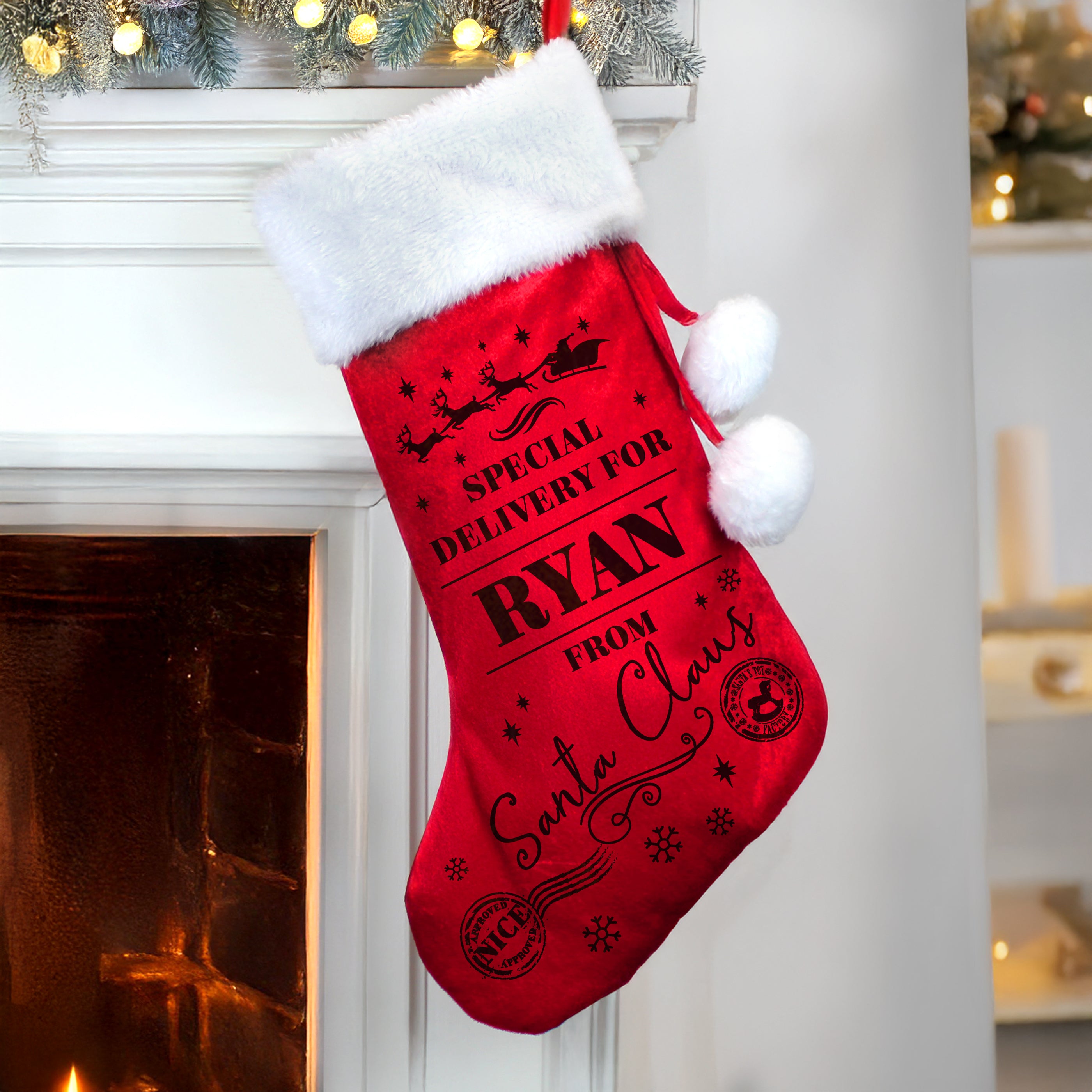 Personalised Special Delivery Red Stocking2