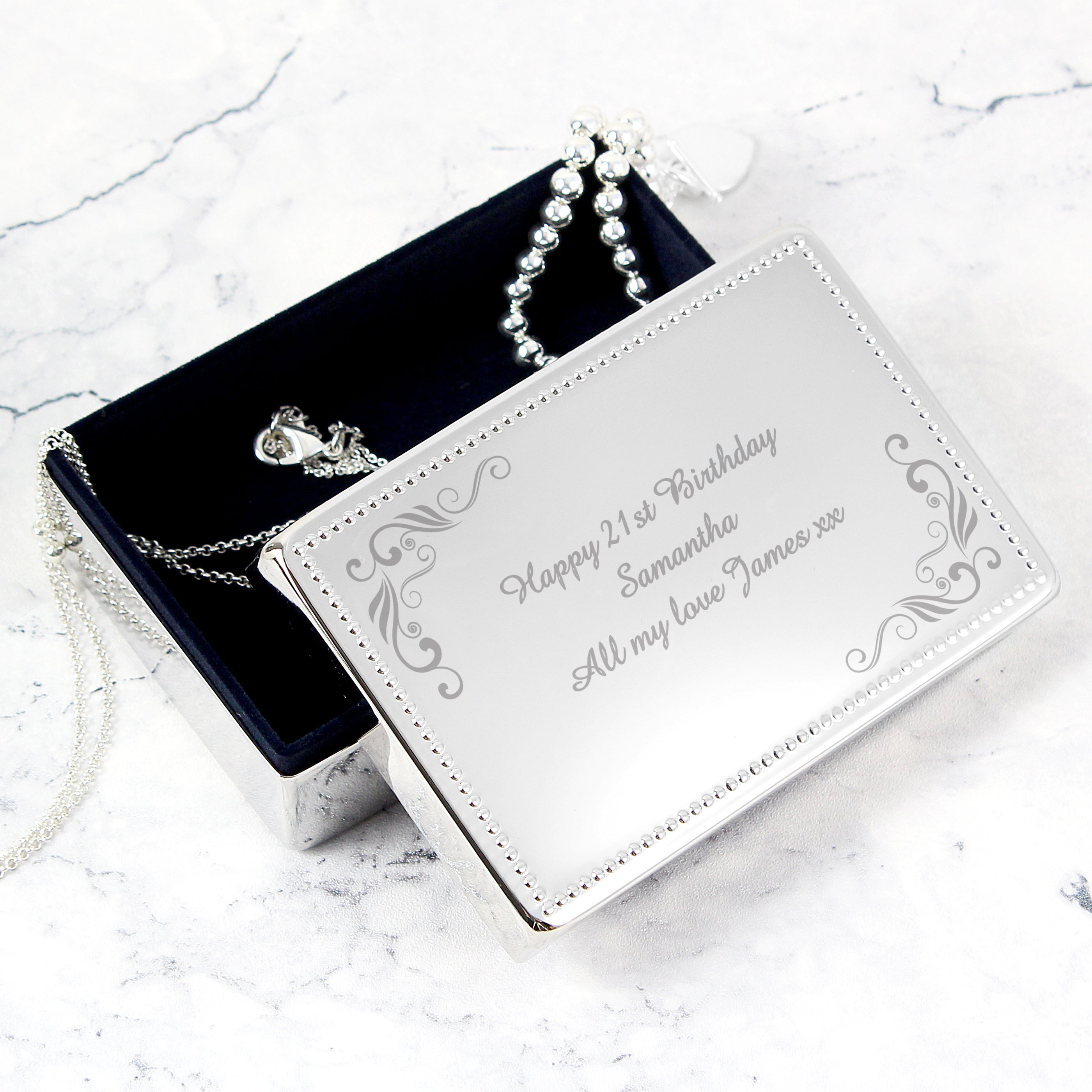 Personalised Swirl Rectangular Jewellery Box2