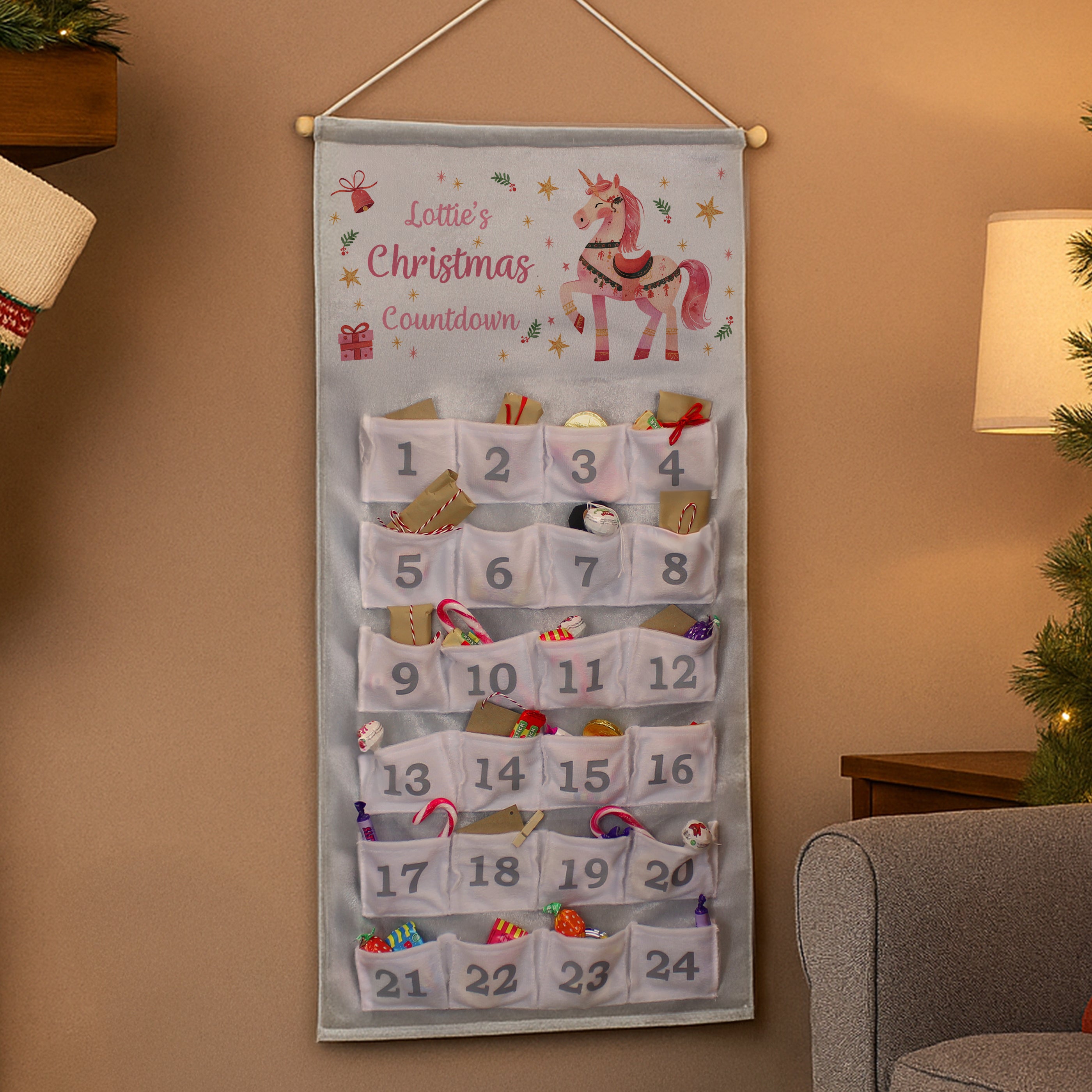 Personalised Unicorn Christmas Advent Calendar2