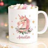 Personalised Unicorn Christmas Plastic Mug2