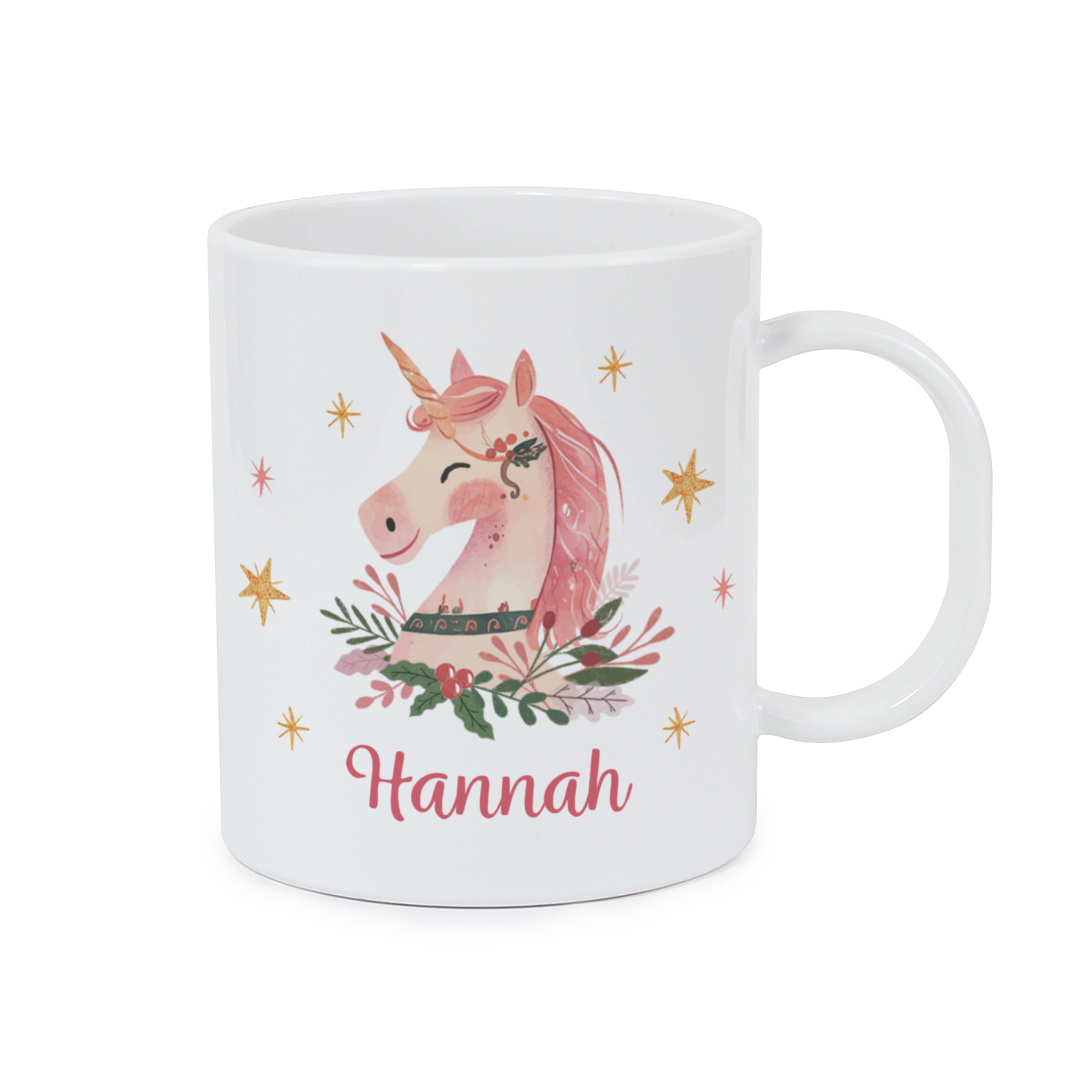 Personalised Unicorn Christmas Plastic Mug3