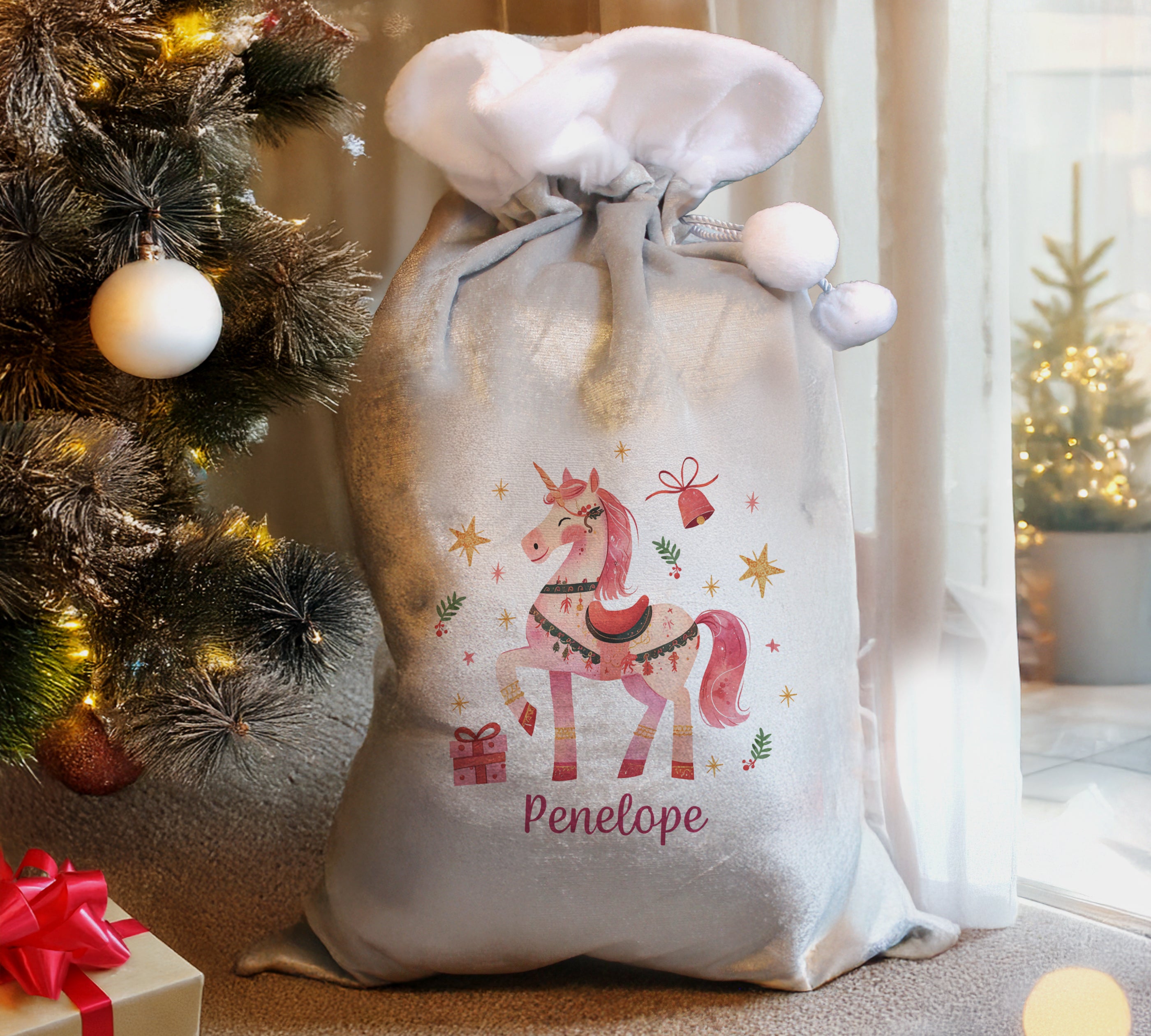 Personalised Unicorn Christmas Sack1