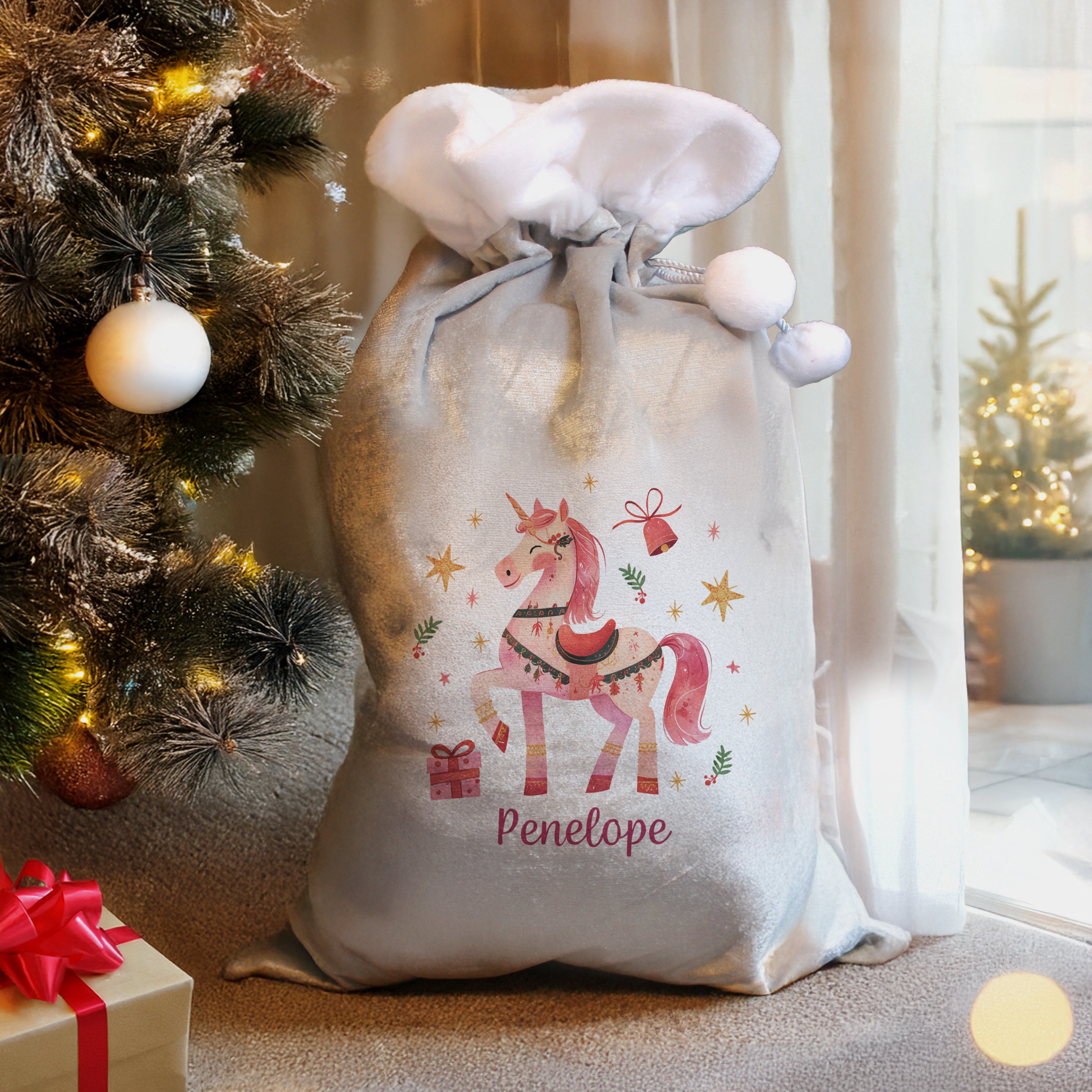 Personalised Unicorn Christmas Sack1
