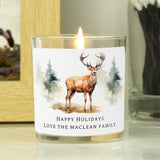 Personalised Watercolour Stag Candle Jar3