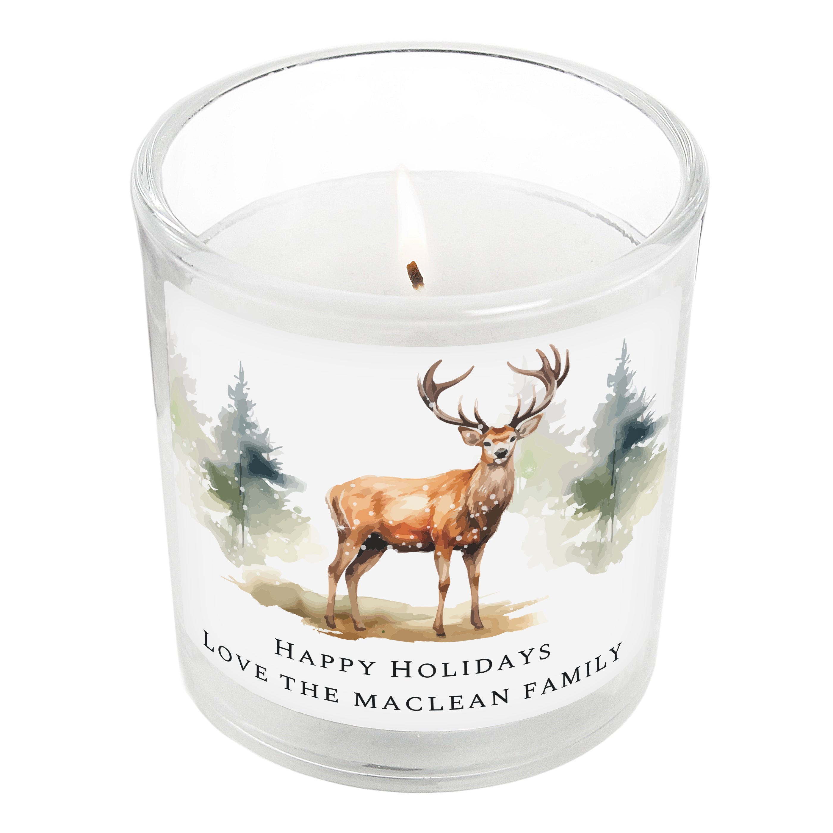 Personalised Watercolour Stag Candle Jar4