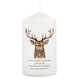 Personalised Watercolour Stag Pillar Candle4
