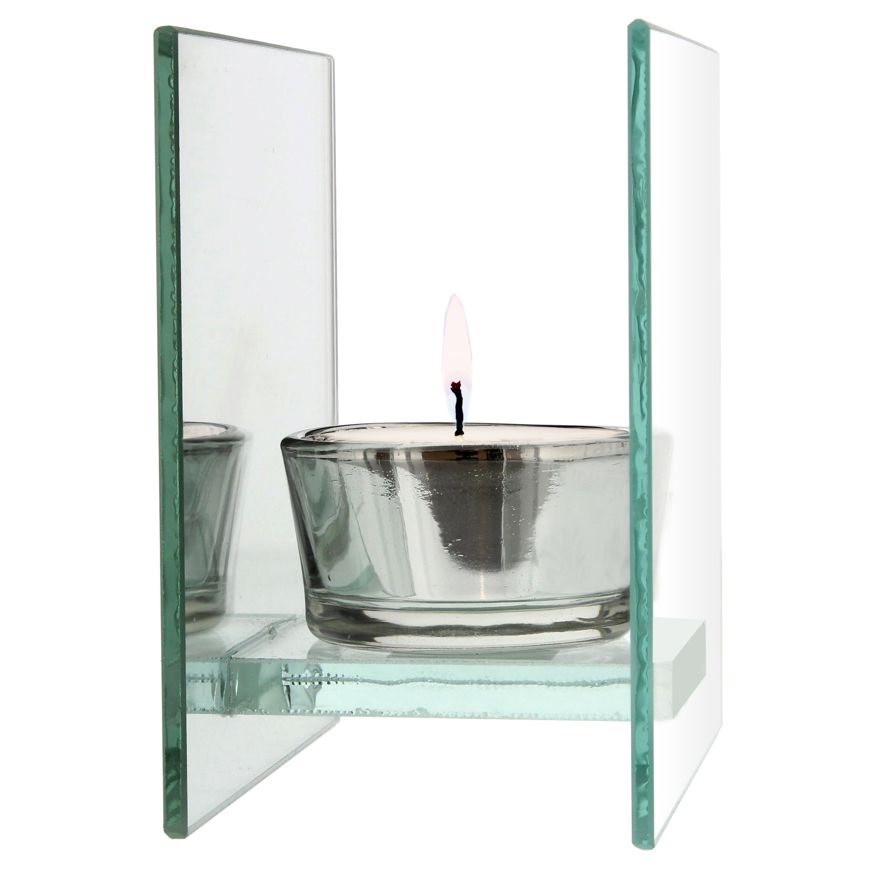 Personalised A Winter's Night Mirrored Glass Tea Light Candle Holder 05
