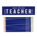 Personalised Best Teacher Ever Box & 12 Blue HB Pencils3