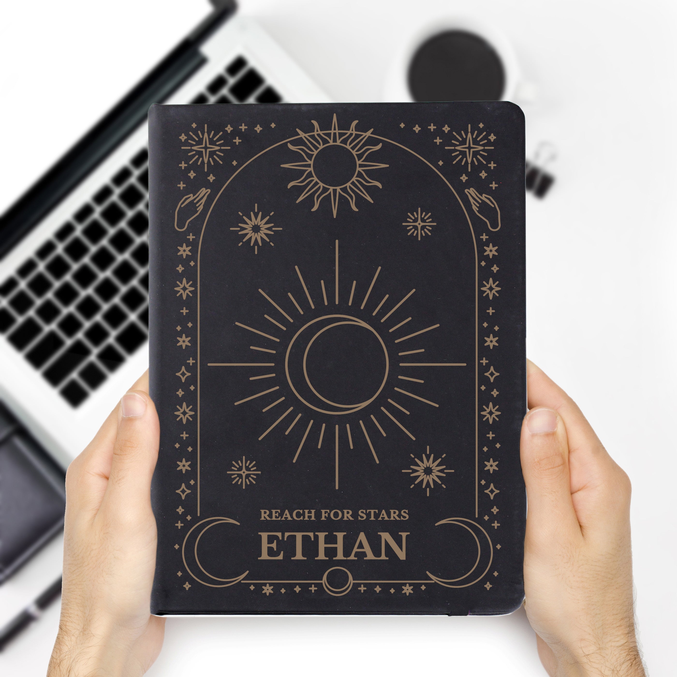 Personalised Celestial Black Hardback Notebook5