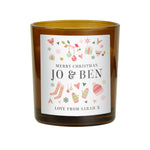 Personalised Christmas Amber Glass Candle 05