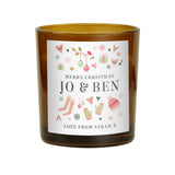 Personalised Christmas Amber Glass Candle 05