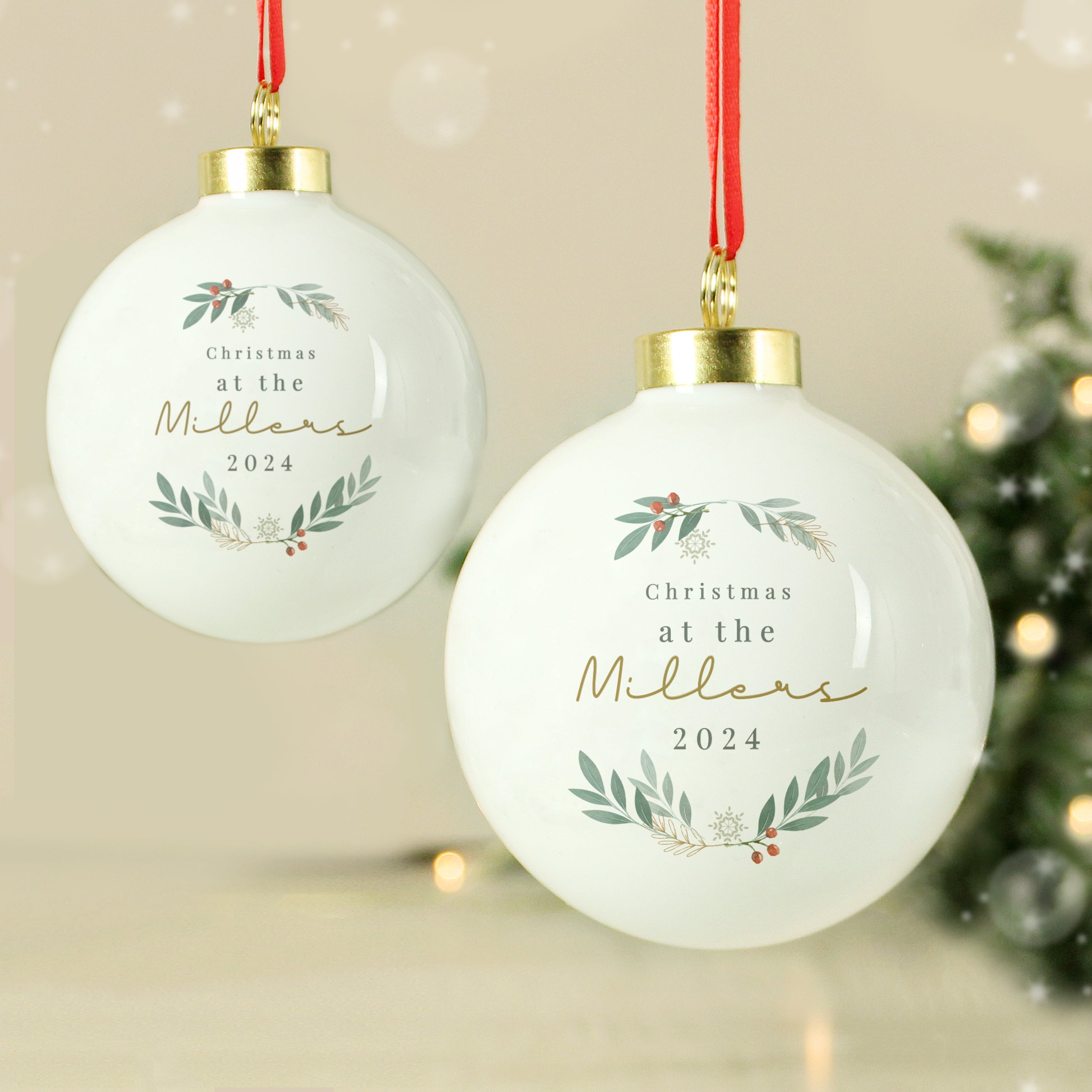Personalised Christmas Foliage Bauble 