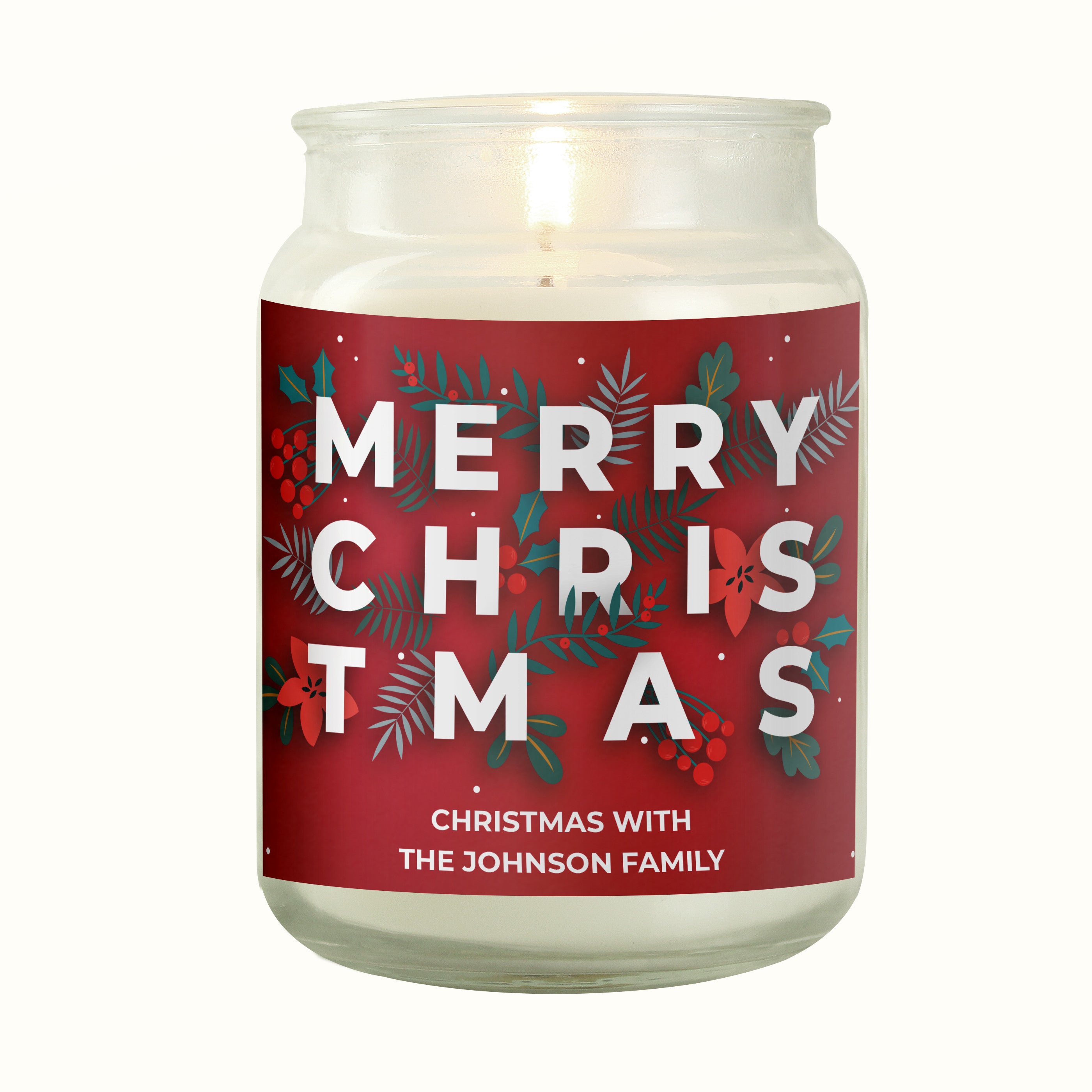 Personalised Christmas Large Scented Jar Candle 02