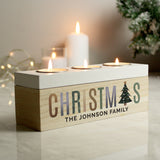Personalised Christmas Tree Triple Tea Light Box03