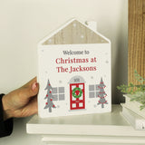Personalised Christmas Wooden House Ornament1