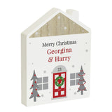 Personalised Christmas Wooden House Ornament5