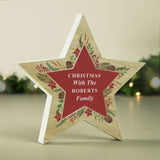 Personalised Christmas Wreath Wooden Star Ornament1