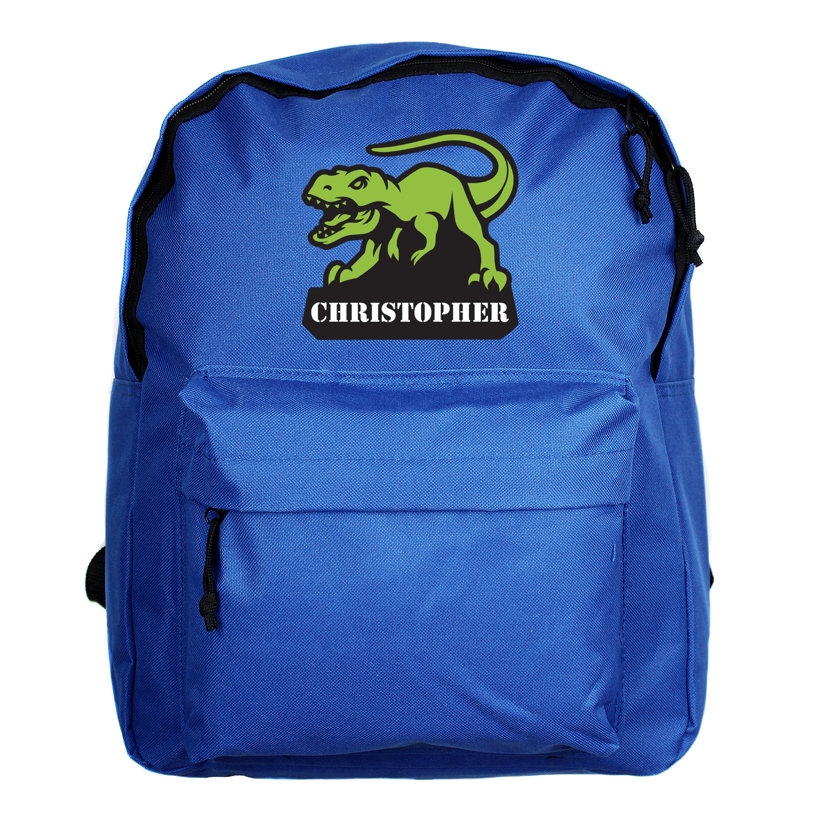 Personalised Dinosaur Blue Backpack1