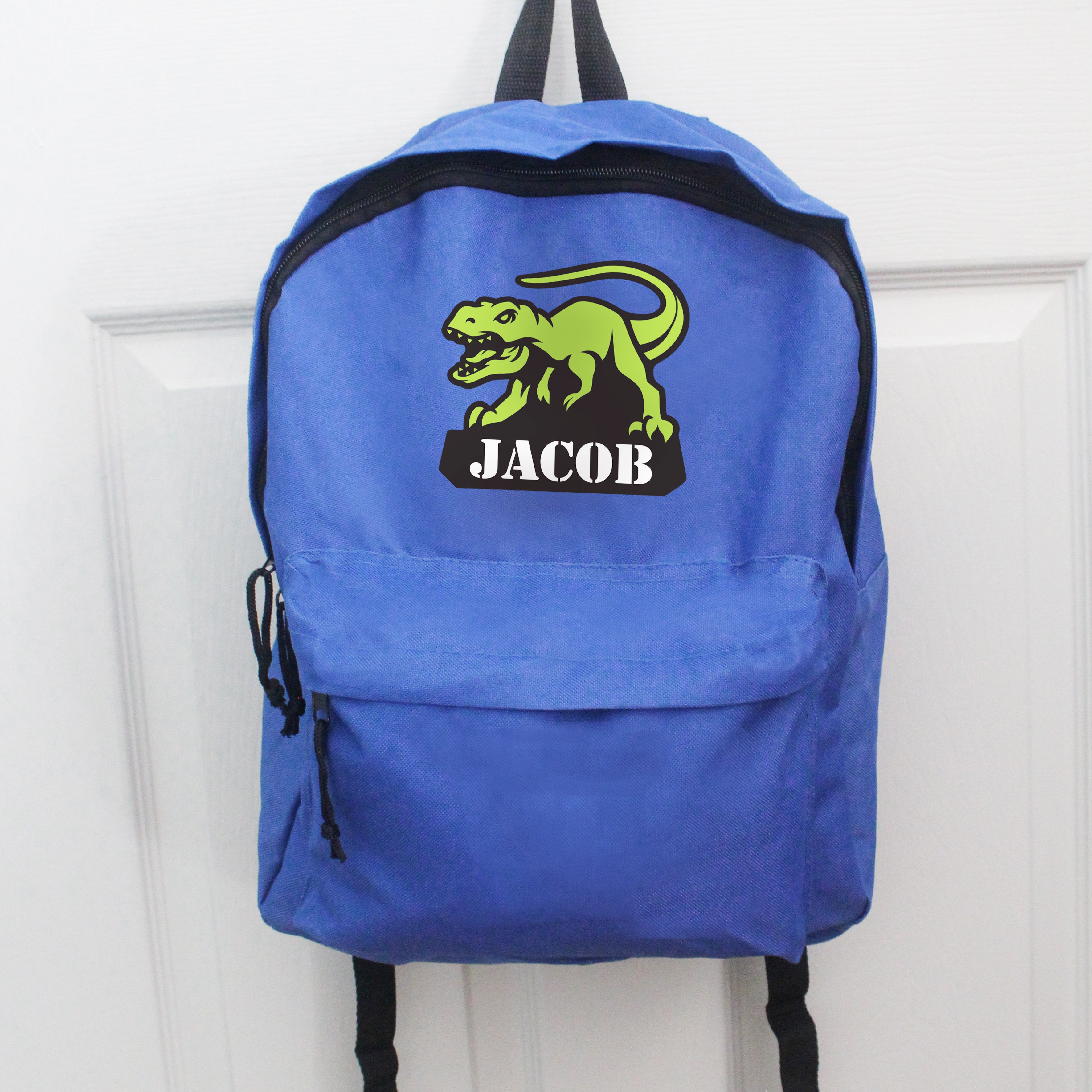 Personalised Dinosaur Blue Backpack2