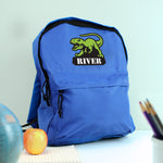 Personalised Dinosaur Blue Backpack3