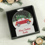 Personalised Driving Home For Christmas Acrylic Snow Globe Decoration 03