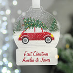 Personalised Driving Home For Christmas Acrylic Snow Globe Decoration 04
