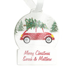 Personalised Driving Home For Christmas Acrylic Snow Globe Decoration 05